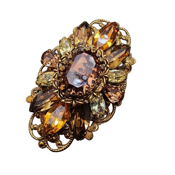 Vintage Unsigned W. Germany Amazing Layered Brooch (A1843) - Picture 1 of 4